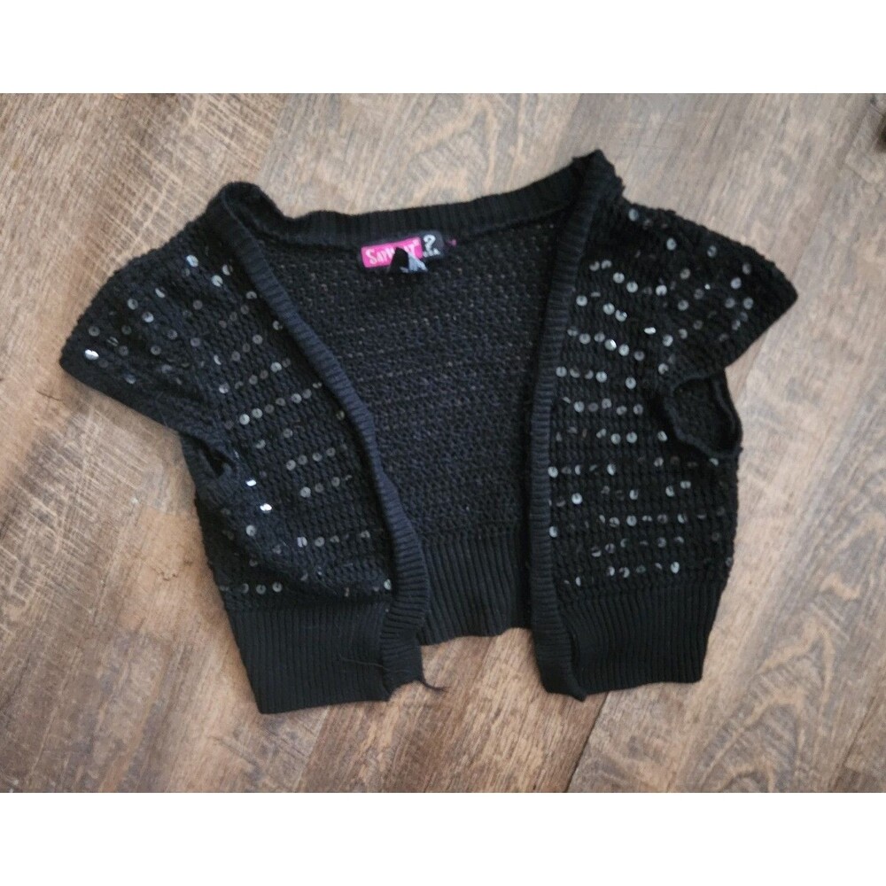 Black Sequin shrug womens S or Girls L